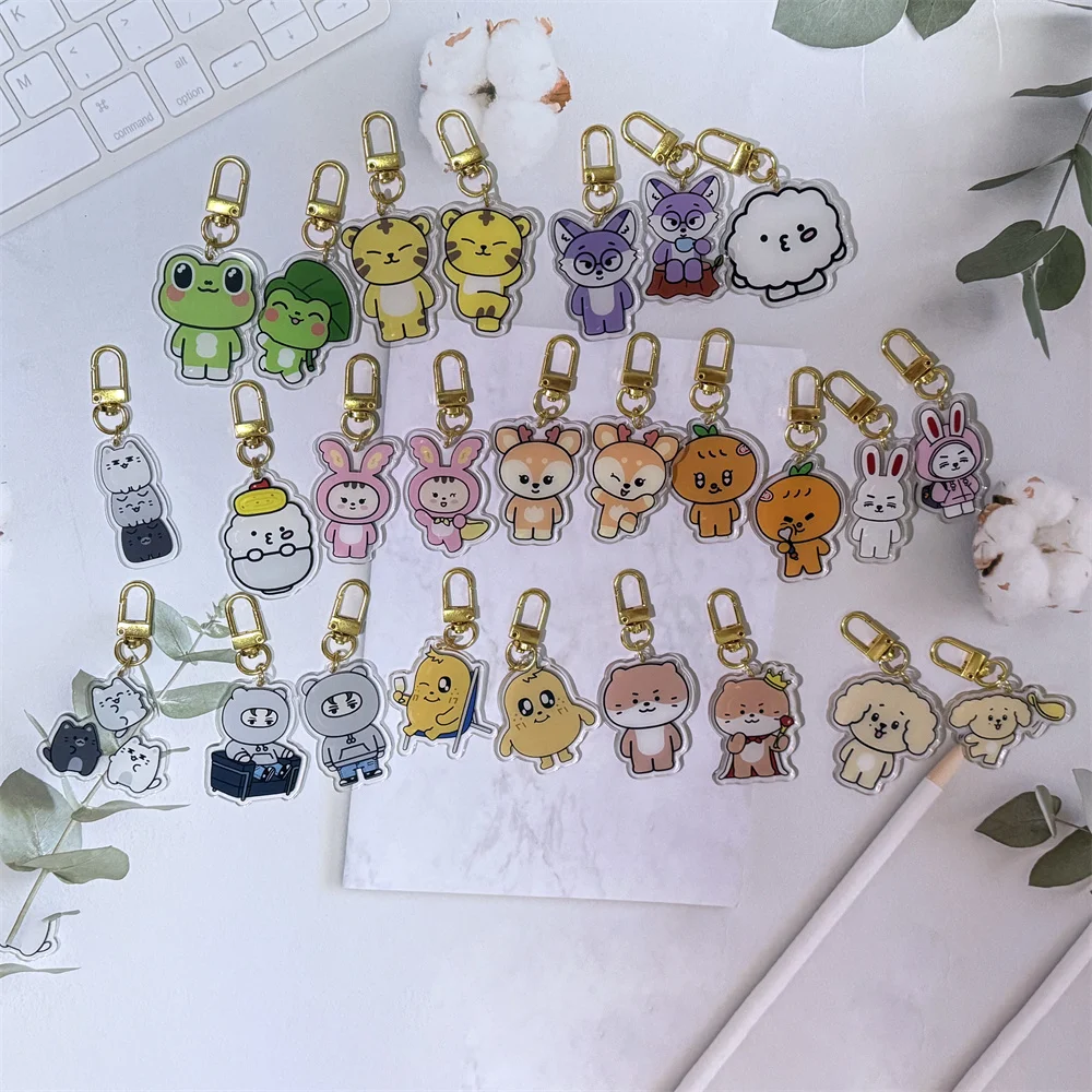 2pcs Kpop Miniteen Keychain Cute Idol Keyring JEONGHAN JOSHUA JUN HOSHI VERNON DINO WONWOO WOOZI Acrylic Pendant Bag Accessories