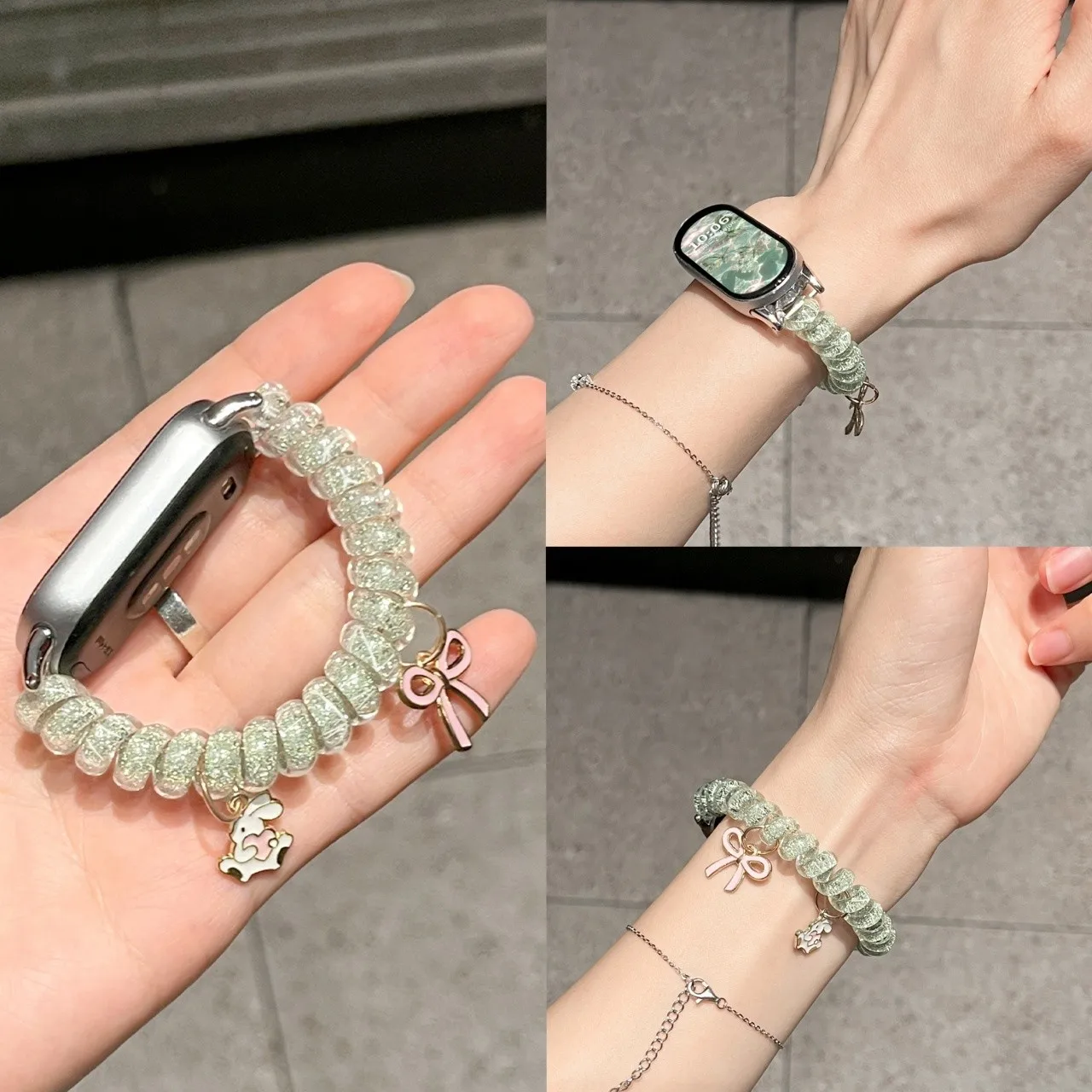 

Rabbit Phone Ring Strap Suitable Xiaomi Band 8Pro/9Pro，For Mi band 3/4/5/6/7，8/8NFC/9/9NFC/10/10NFC，For Redmi Watch5/4