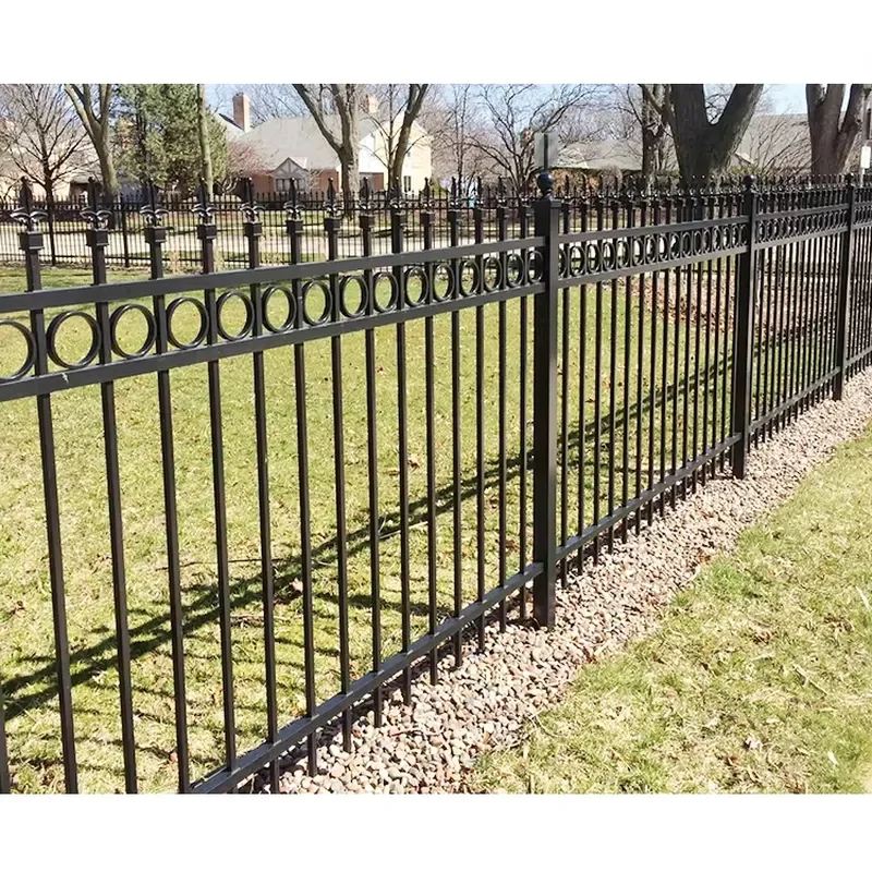 2x1.8m Modern Garden Black Solid Powder Coated Decorative Yard Aluminum Vertical Tube Fence