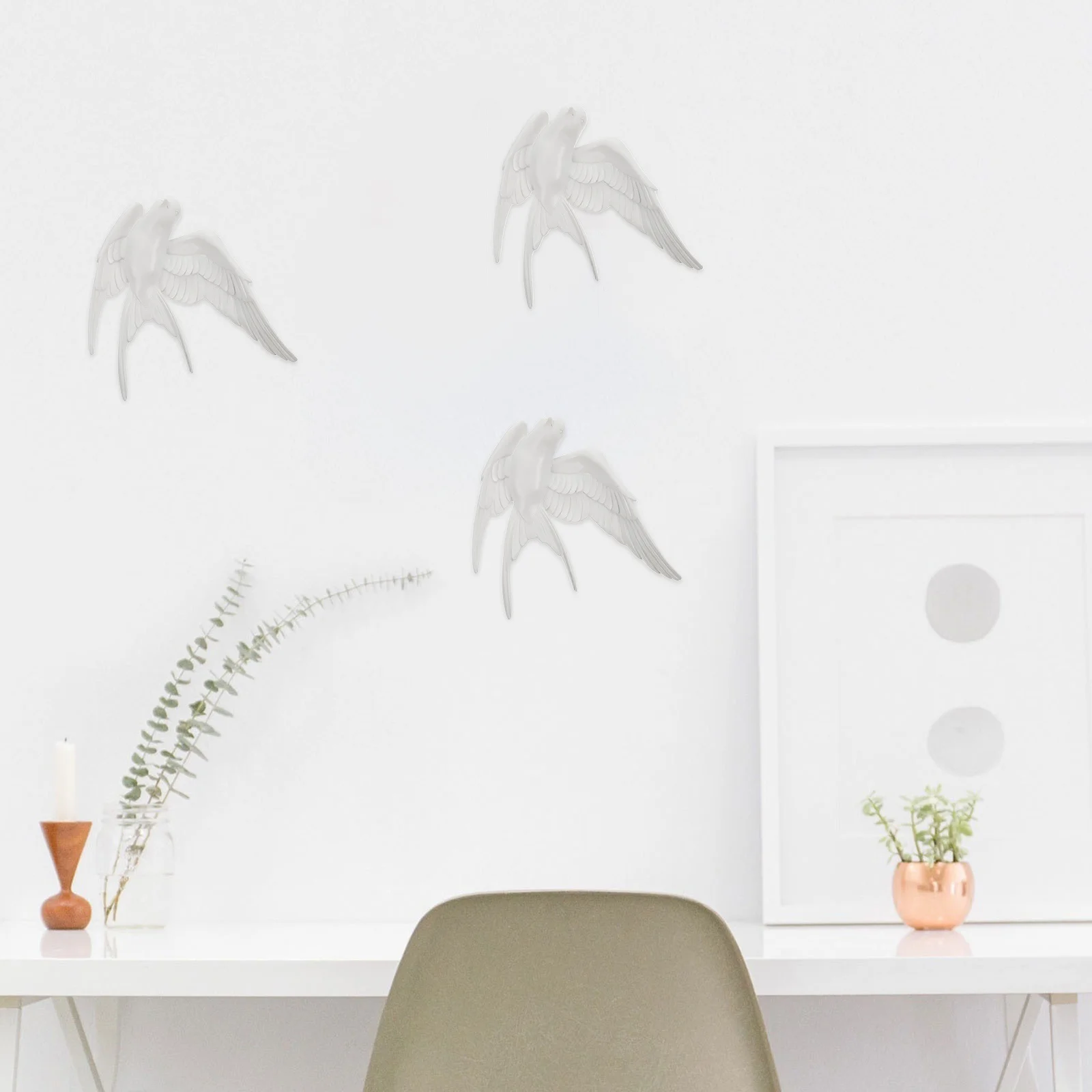 

3D Bird Wall Hanging Decor Swallow Shape Metal Craft for Indoor Home Decoration Living Room Bedroom Wall Adornment