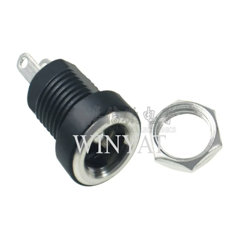 50pcs DC power socket DC port 2-pin soldering wire with nut 5.5X2.1  DC-022B Common