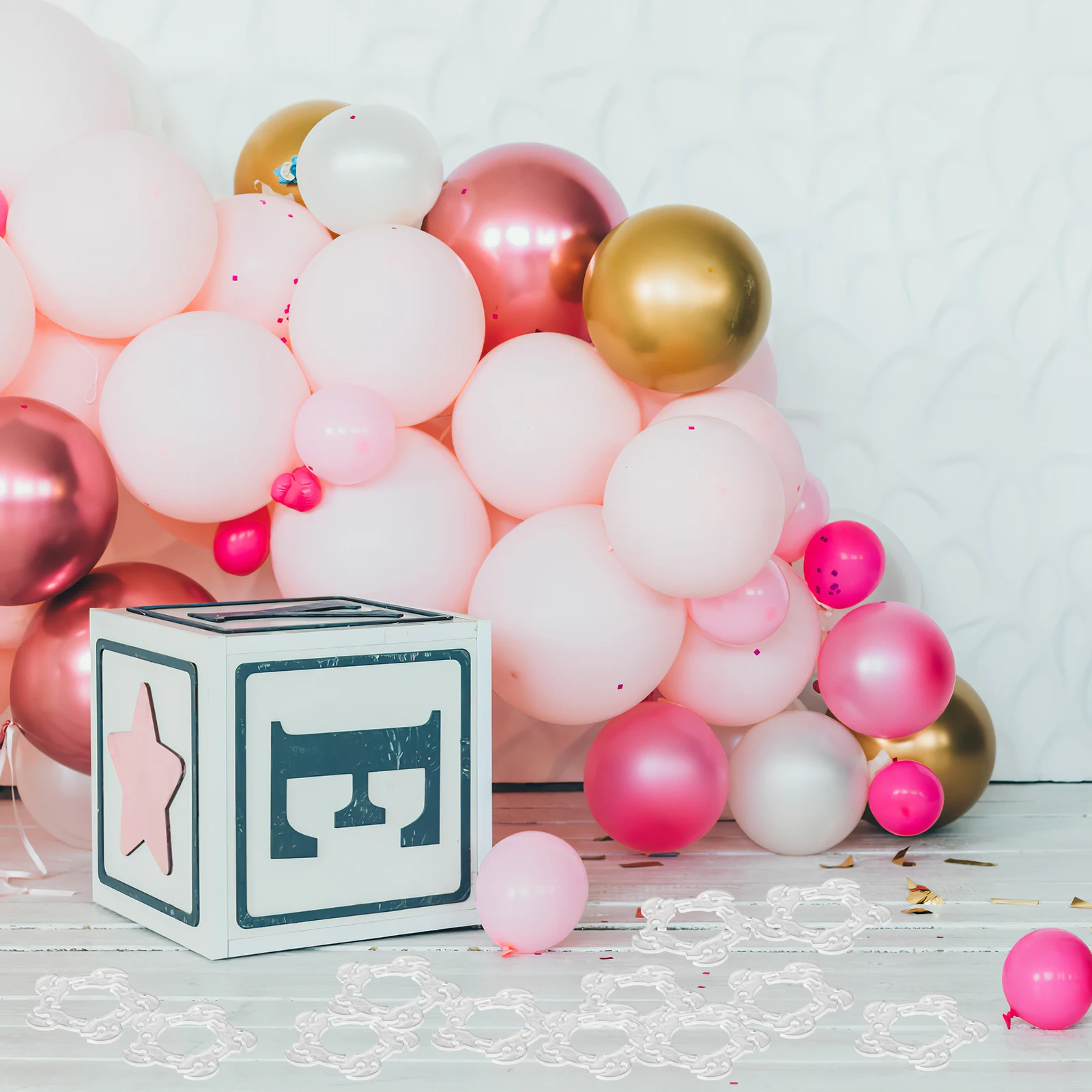 

100Pcs Balloon Holder Clips Balloon Buckles Fast Tie Tool for Wedding Birthday Party Decorations Balloons Buckle