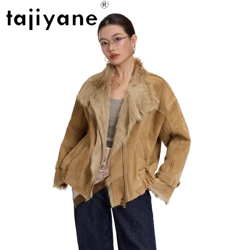เสื้อแจ็คเก็ตขนแกะแท้ TAJIYANE แบบธรรมชาติจากทัสคานี พร้อมขนแกะติดตัว เสื้อแจ็คเก็ตขนสั้นแท้สำหรับผู้หญิง เสื้อผ้าคุณภาพสูงสำหรับฤดูหนาว ปี 2025