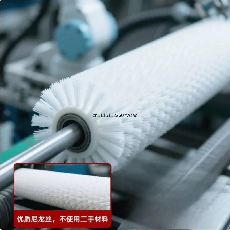 Nylon Industrial Brush Roller, Cylindrical Cleaning Brush for Dust Removal, Factory Surface Cleaning Accessory