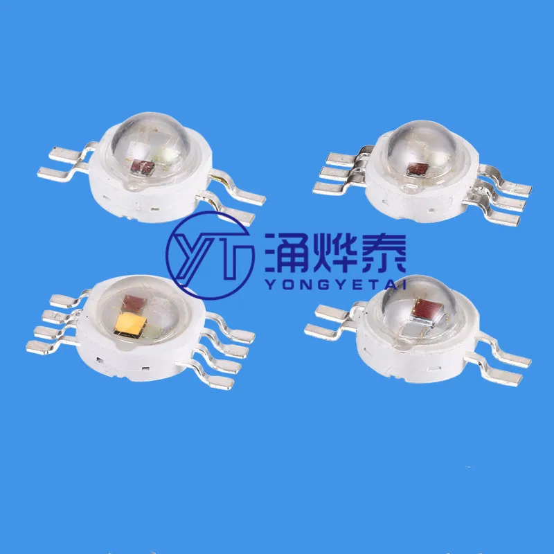 

YYT 5PCS High-power LED lamp beads 1W 3W 4/6 feet RGB red, green and blue high-brightness colorful stage light par light