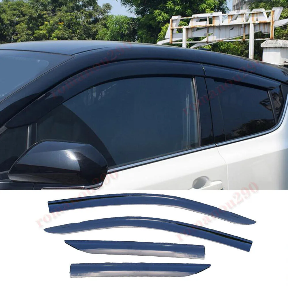 4X For Toyota C-HR 2018-2022 Smoky Black Window Visor Vent Shades Sun Rain Guard