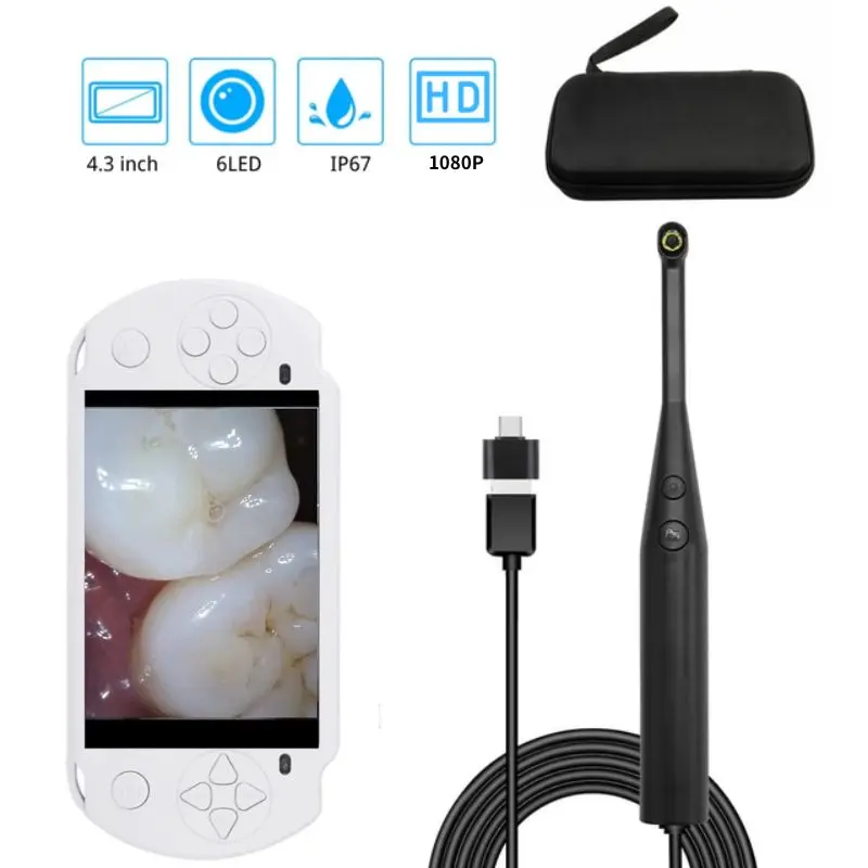 Mini Home HD 720P/1080P Intraoral Endoscope Camera Visual Instruments 3-in-1 USB with 4.5-Inch HD 1080P Screen for Android/PC