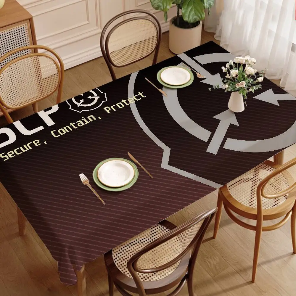 S-SCP Foundation Cute Table Cloth Rectangular Stain Tablecloth Oilcloth Mantel Mesa Impermeable Tablecloth Decoration