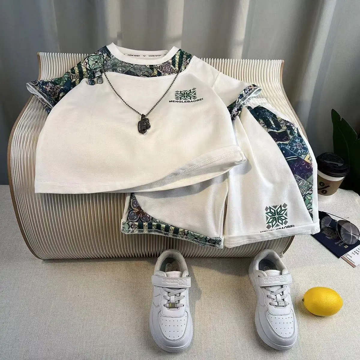 

Children's Clothing Boys' Summer Set 2025 New Stylish Baby Short Sleeved Two-piece Set Children's Casual Sportswear