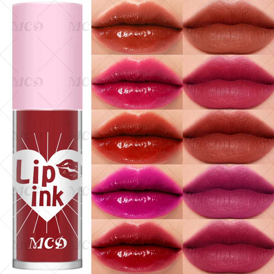 Waterproof Matte Lip Tint Long-lasting Lip Glaze Sexy Plump Lip Glow Oil Velvet Lip Gloss Stain Makeup Full Color Lip Cosmetic