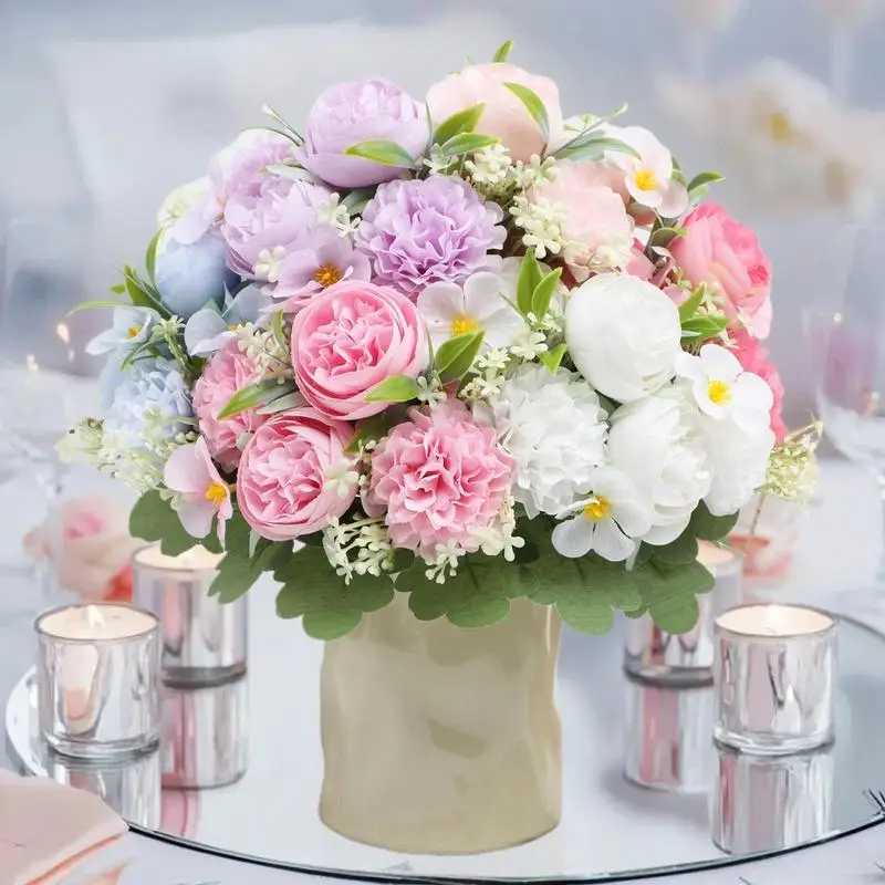 1 قطعة ورود كوبية حريرية ، زهرة اصطناعية لحفلات الزفاف ، باقة الزفاف ، ديكور المنزل وغرفة النوم ، مزهرية حديقة للخارجية #5