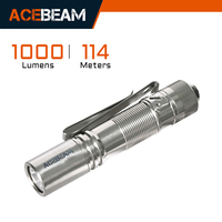 ACEBEAM Pokelit AA titanium EDC flashlight 1000 lumens 114 meters 14500 rechargeable battery flashlight compact size daily EDC