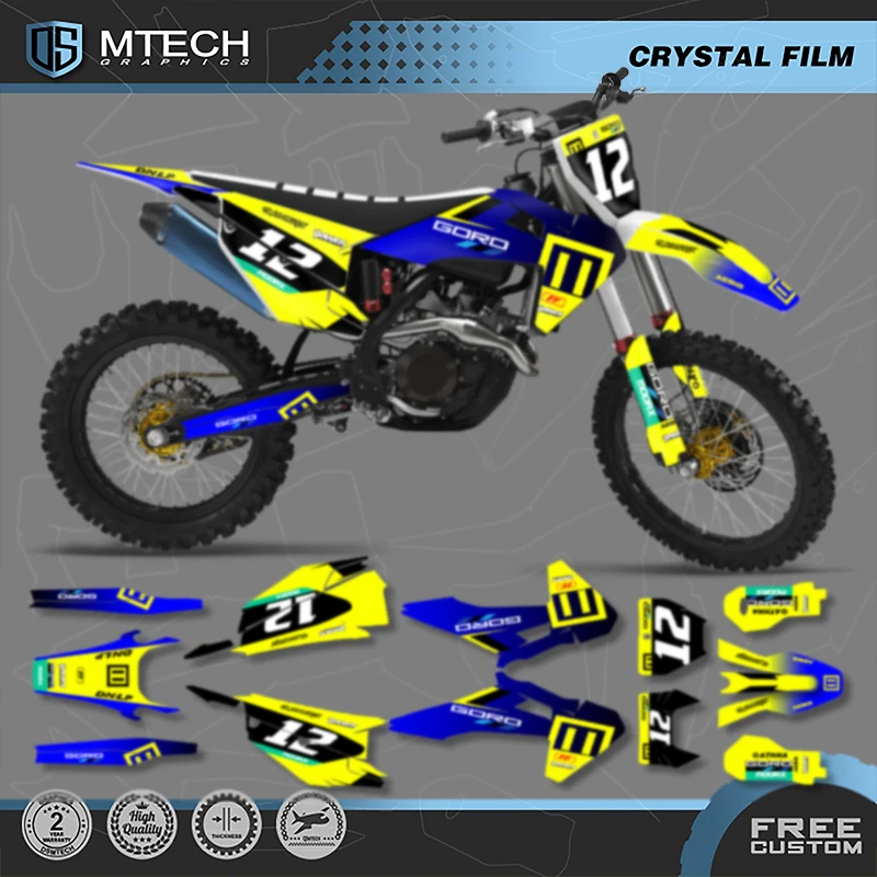 

DSMTECH Motorcross Graphics Background Decals Sticker Kits for Husqvarna TE FE 2020- 2023 TC FC 2019-2022 010