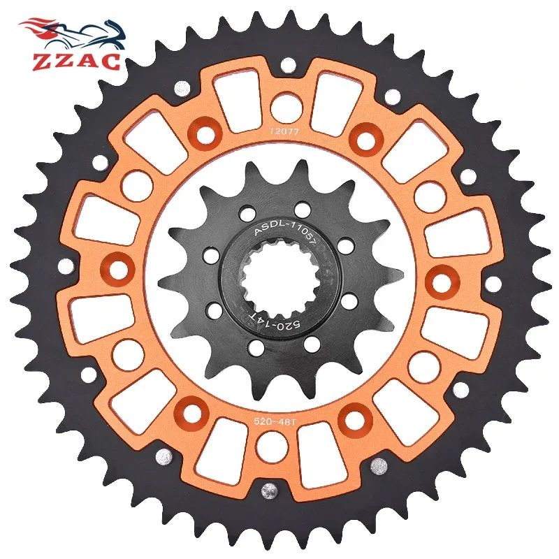 

520 48T 14T Motorcycle Steel Aluminum Composite Front Rear Sprocket Kits For KTM 200 EXC MXC XC XC-W 450 SMR 520 525 EXC MXC SX