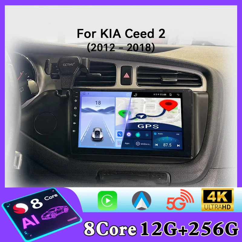 For KIA Ceed Cee'd 2 JD 2012-2018 Car Radio Android Automotive Multimidia Player Navigation GPS Carplay Touch Screen Auto Stereo