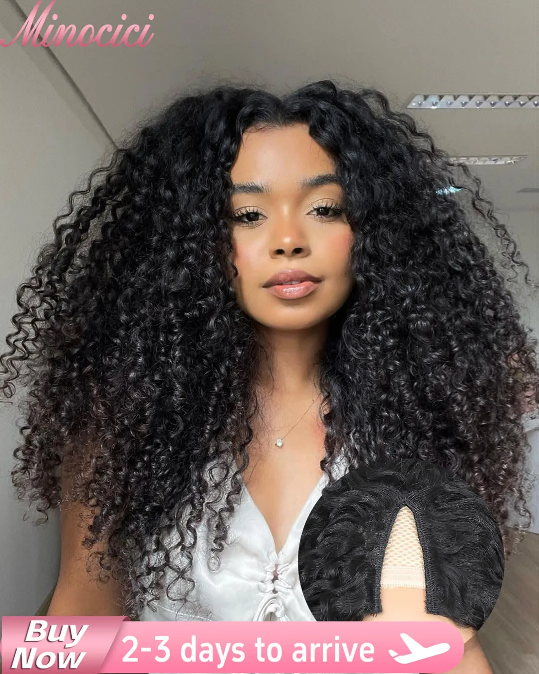 Curly V Part Wig Hu… - image