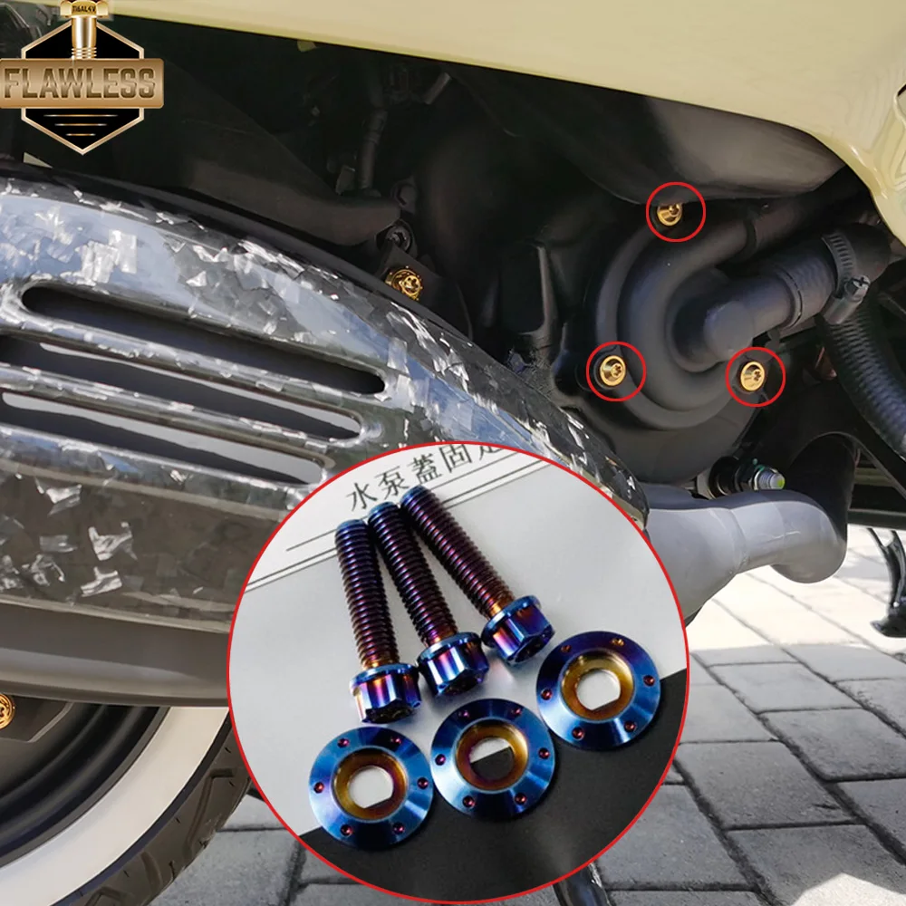 

FLAWLESSTI Gr5 титановый болт водяного насоса моторное масло передняя задняя крышка маятник поворотный фонарь болты для Vespa GTS 300