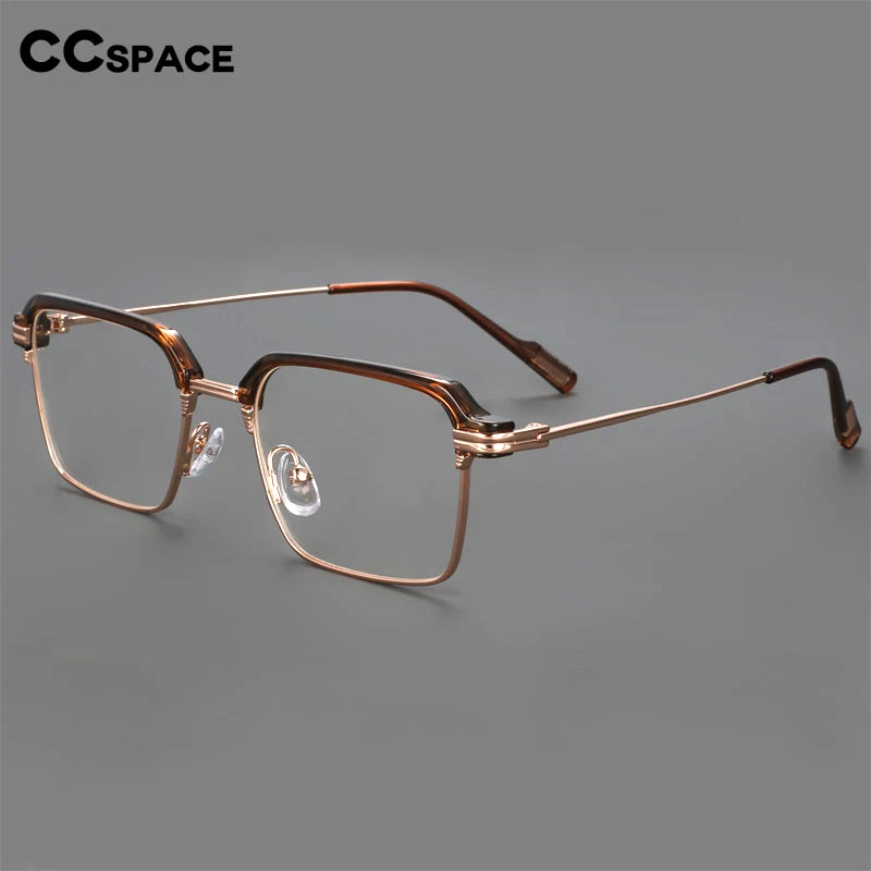 55916 Men Metal Eyebrow Square Glasses Frame Business Blu-Ray Glasses Customized Prescription Glasses