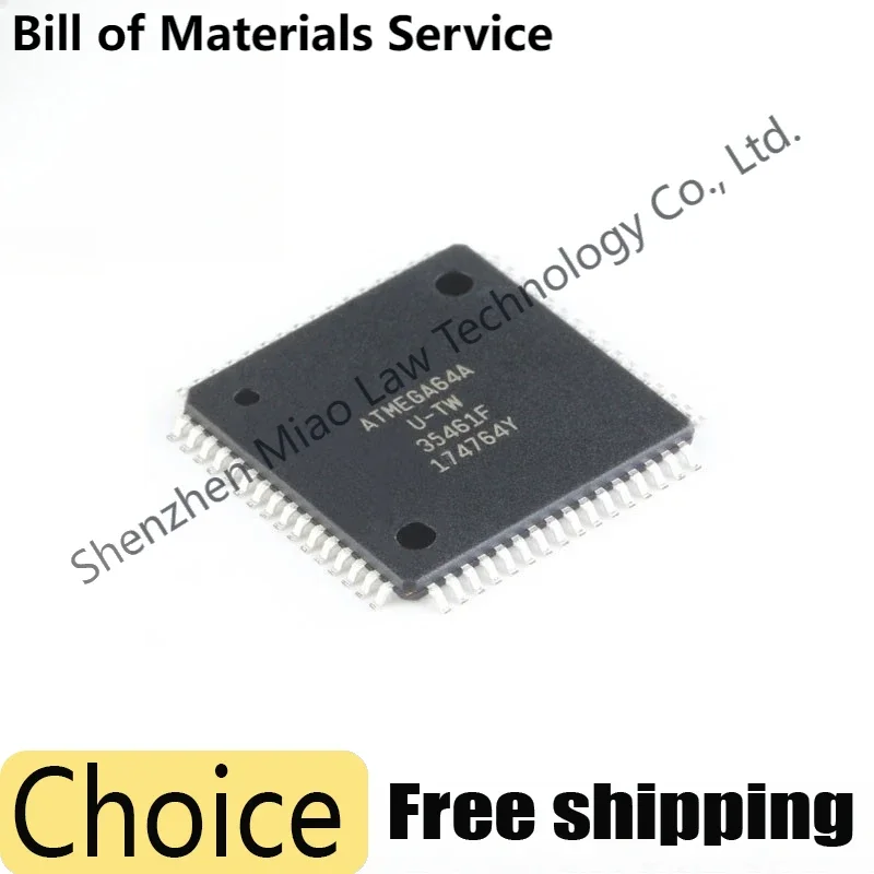5pcs ATMEGA64A-AU ATMEGA64-AU ATMEGA64 ATMEGA64A MEGA64A-AU TQFP-64 8 Bit Microcontroller 64K Flash Memory IC New Original