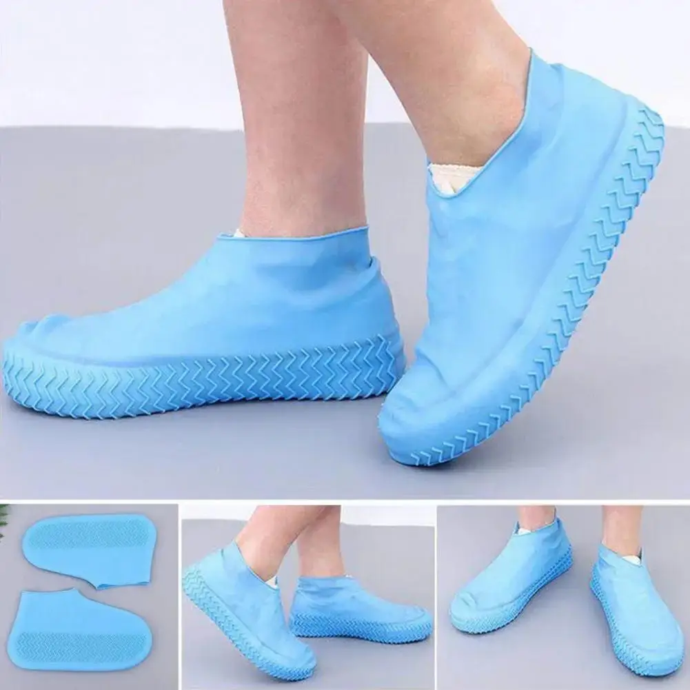 1 paio di protezioni per stivali da pioggia Copriscarpe in silicone ispessito impermeabile Copriscarpe da esterno per giornate di pioggia traslucide antiscivolo