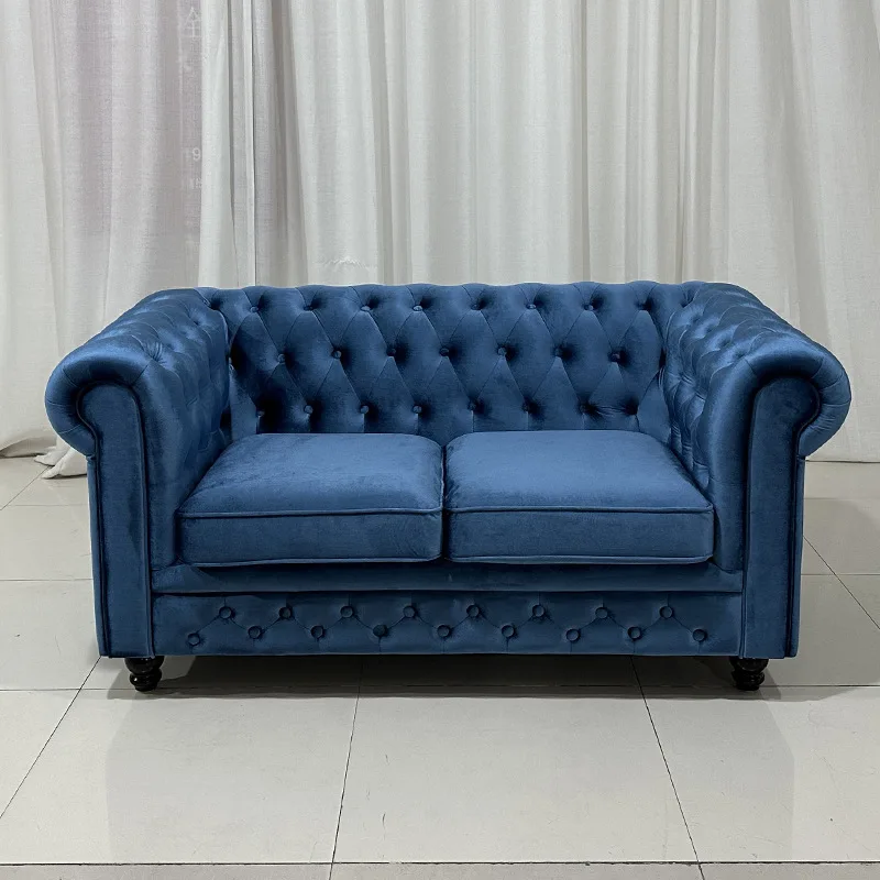 

American light luxury leather sofa living room club cafe hotel bar clothing store designer furniture