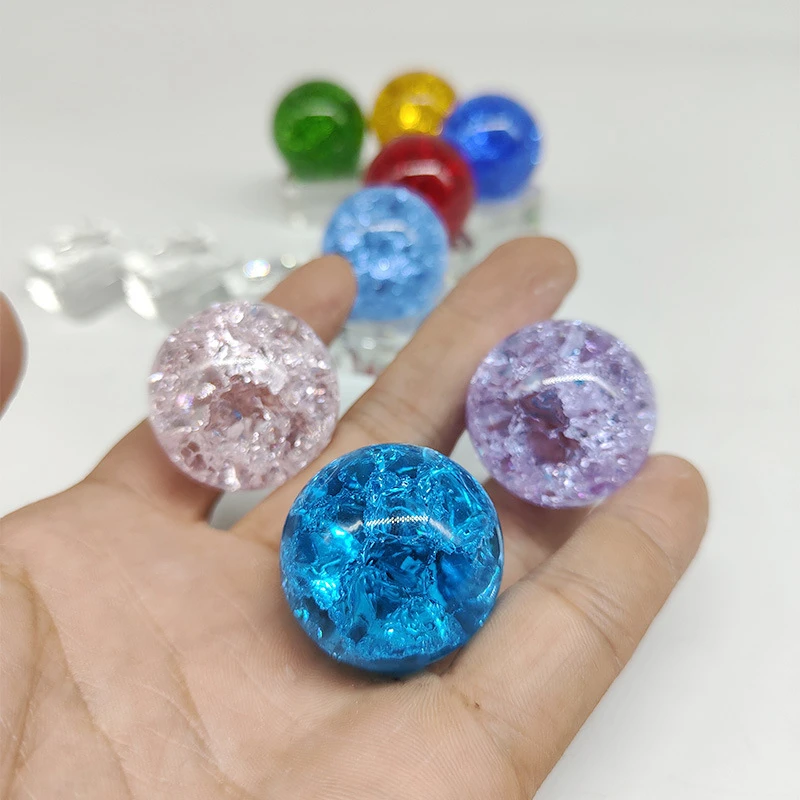 40mm Crystal Ball Glass Ice Crack Sphere Water Fountain Bonsai Home Decoration Ornaments Cracking Balls Decorative Figurines