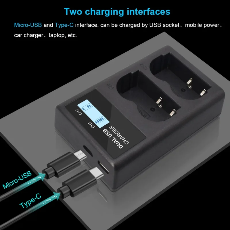 BP-511A BP-511 LCD USB Charger for Canon EOS 40D 300D 5D 20D 30D 50D 511A BP511 BP511A Camera Battery Chargers Dropshipping