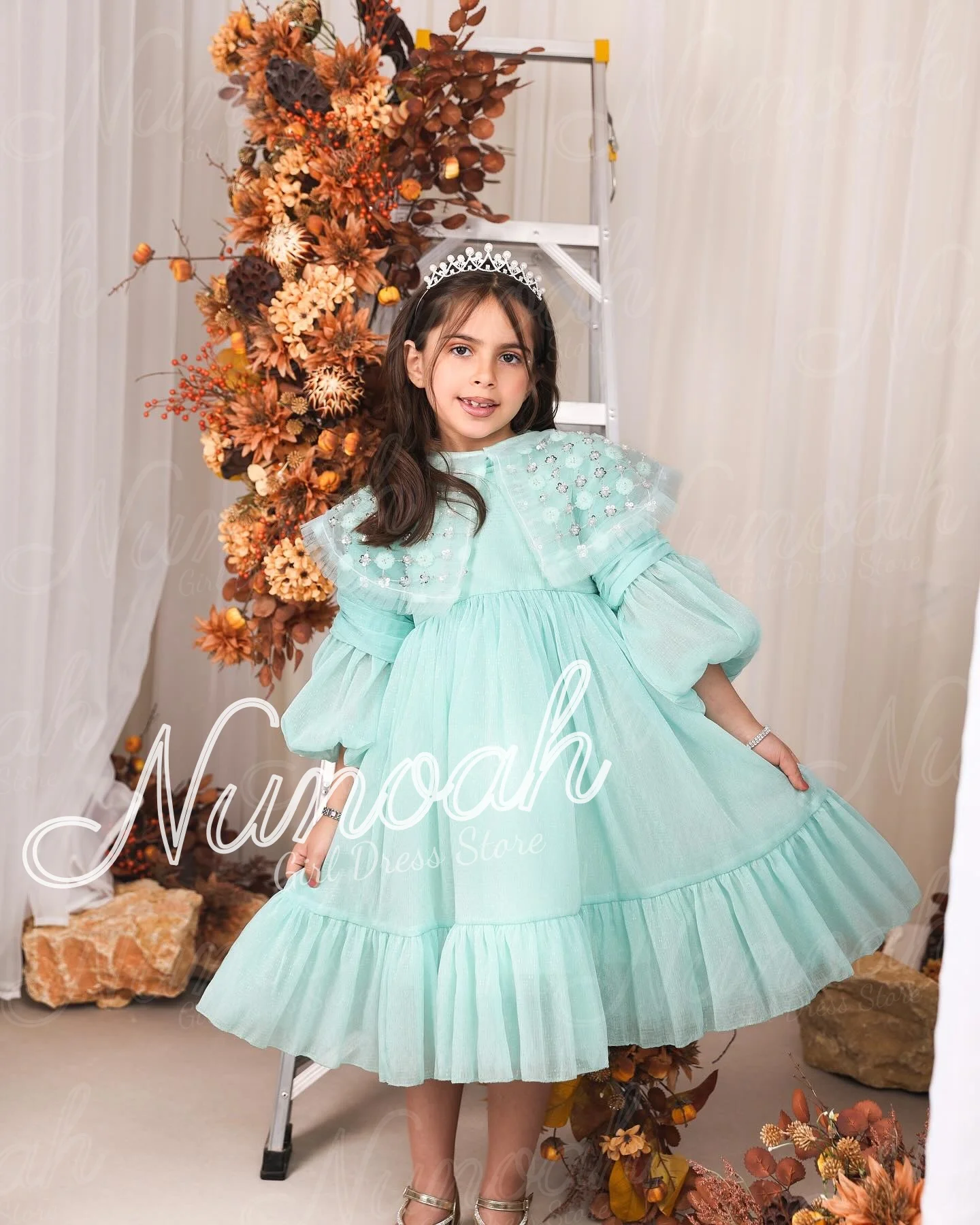 Green Tulle Flower Girl Dresses for Wedding Sequins Knee Length Baby Girl Birthday Ball Gowns First Communion Gowns Customized