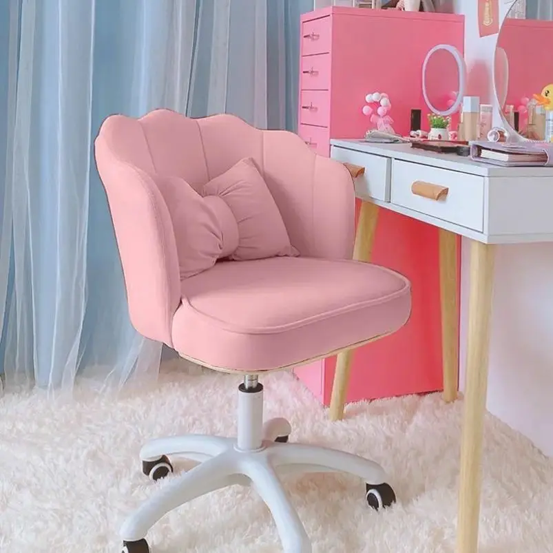 Silla giratoria de maquillaje para el hogar y la Oficina, silla de escritorio con respaldo de elevación, para dormitorio, ordenador, 360