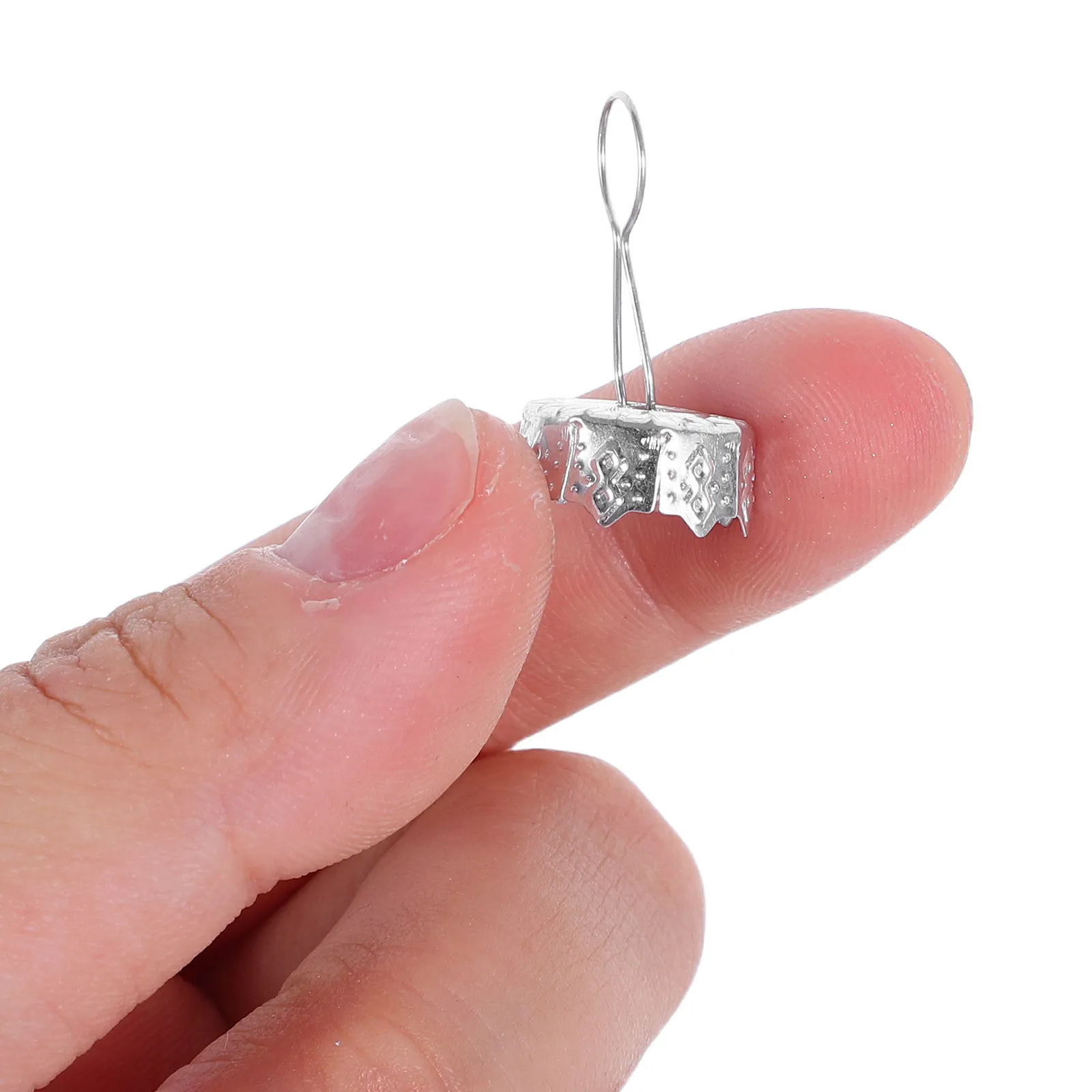 100Pcs Christmas Ornament Bauble Caps Iron Replacement Tops for Glass Balls Xmas Tree Hanging Craft Accessories
