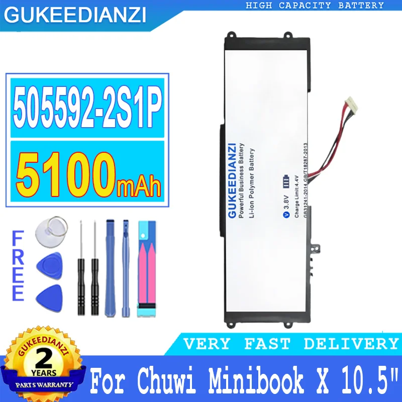 

5100mAh GUKEEDIANZI Battery 505592-2S1P For Chuwi Minibook X 10.5" inch For Aierxuan Dere Big Power Bateria