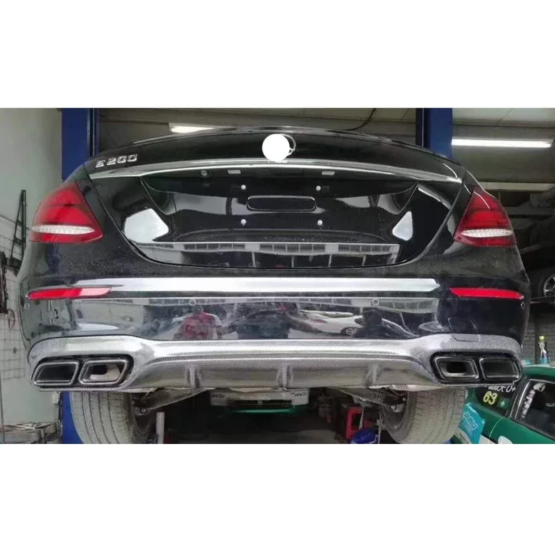 Picture 5: For Mercedes Benz E Class W213 E63 E300 E260 Carbon Fiber Car Rear Bumper Diffuser Rear Splitters Spoiler Rear Lip Body Kit
