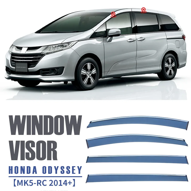 

For Honda ODYSSEY RA1 RB RC 1994-2023 Plastic Window Visor Vent Shades Sun Rain Deflector Guard 4PCS/SET