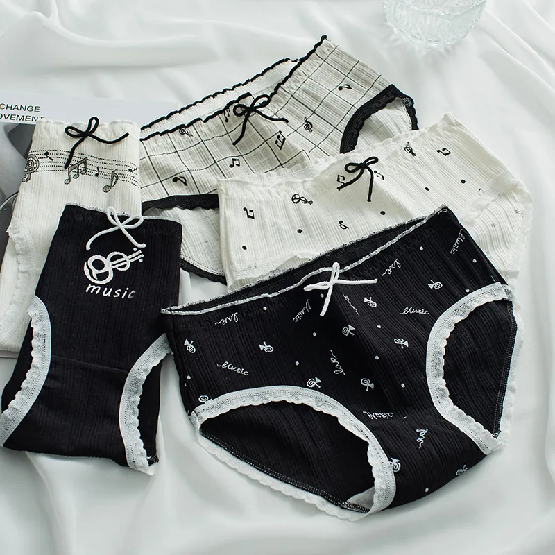 

3Pcs Black Plus Size Panties for Women Cotton Women's Underwear Sexy Lingerie Female Briefs Soft Lingerie Girls Seamless Pantys