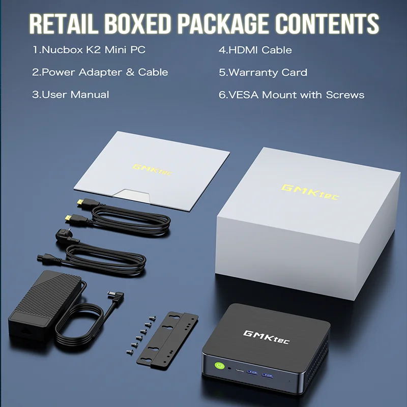 GMKtec NucBox K1 AMD Ryzen 7 6800H بدون ذاكرة وصول عشوائي/SSD كمبيوتر صغير NVMe(PCIe3.0 M.2) نافذة 11 Pro WiFi6E BT5.2 كمبيوتر صغير USB3.2 للعبة