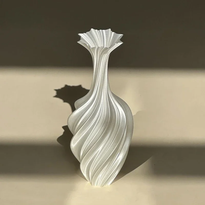3d Printed Vase Modern Style Vase Flower Vase With Swirl Pattern Aesthetic Floral Display Vase For Living Room Desktop Decor