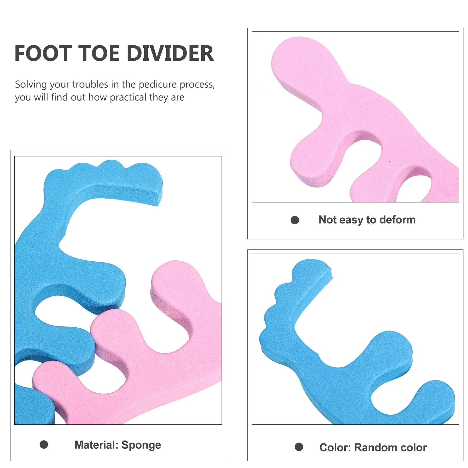 

10 пар маникюрных разделителей для пальцев ног, губка для дизайна ног, разделитель пальцев ног, удобный салонный инструмент для педикюра, маникюрный инструмент