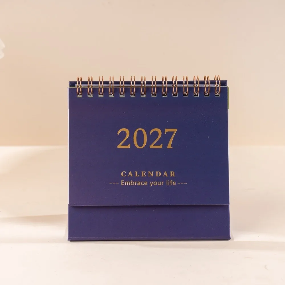 Writeable Memo Standing 2027 Desktop Desk Calendar Portable Foldable Flip Calendar Academic Planner Office Stationery