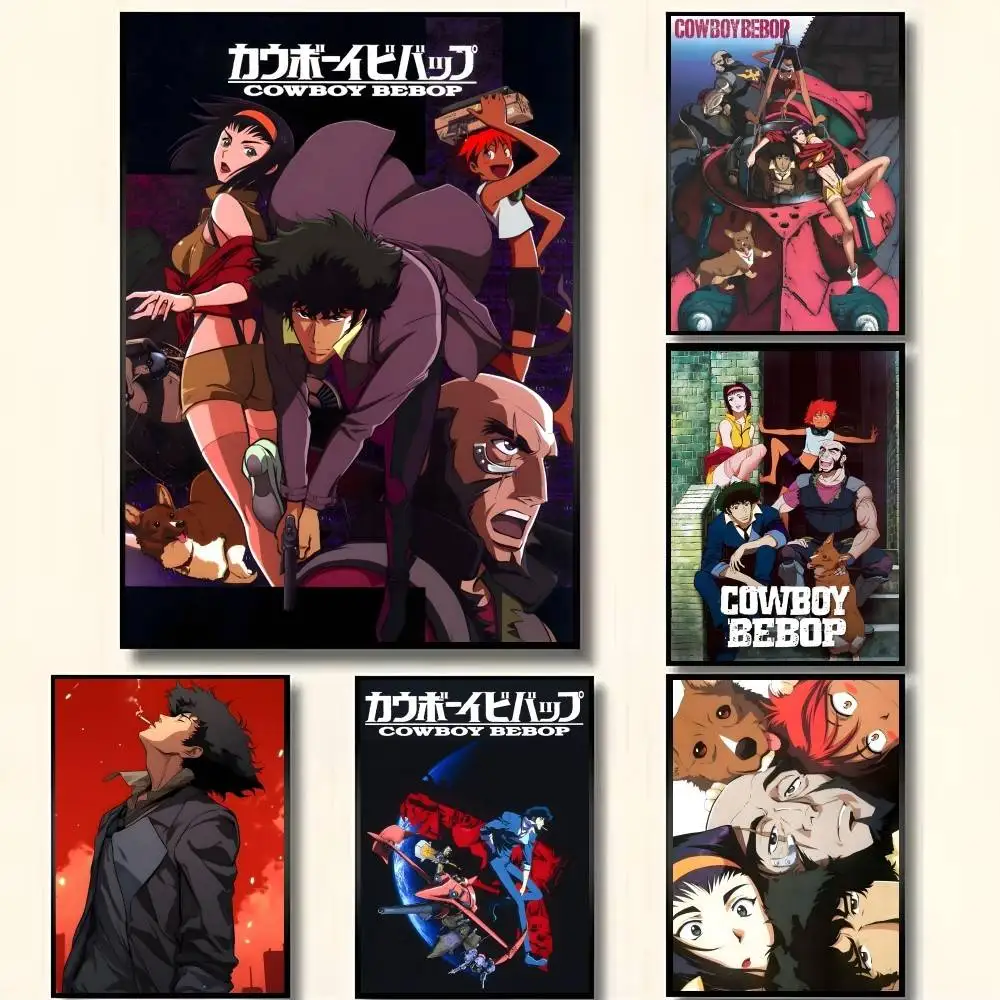 Anime C-Cowboy Bebop Posters High Quality Self-adhesive Wall Art Decorations Color Prints Sticky