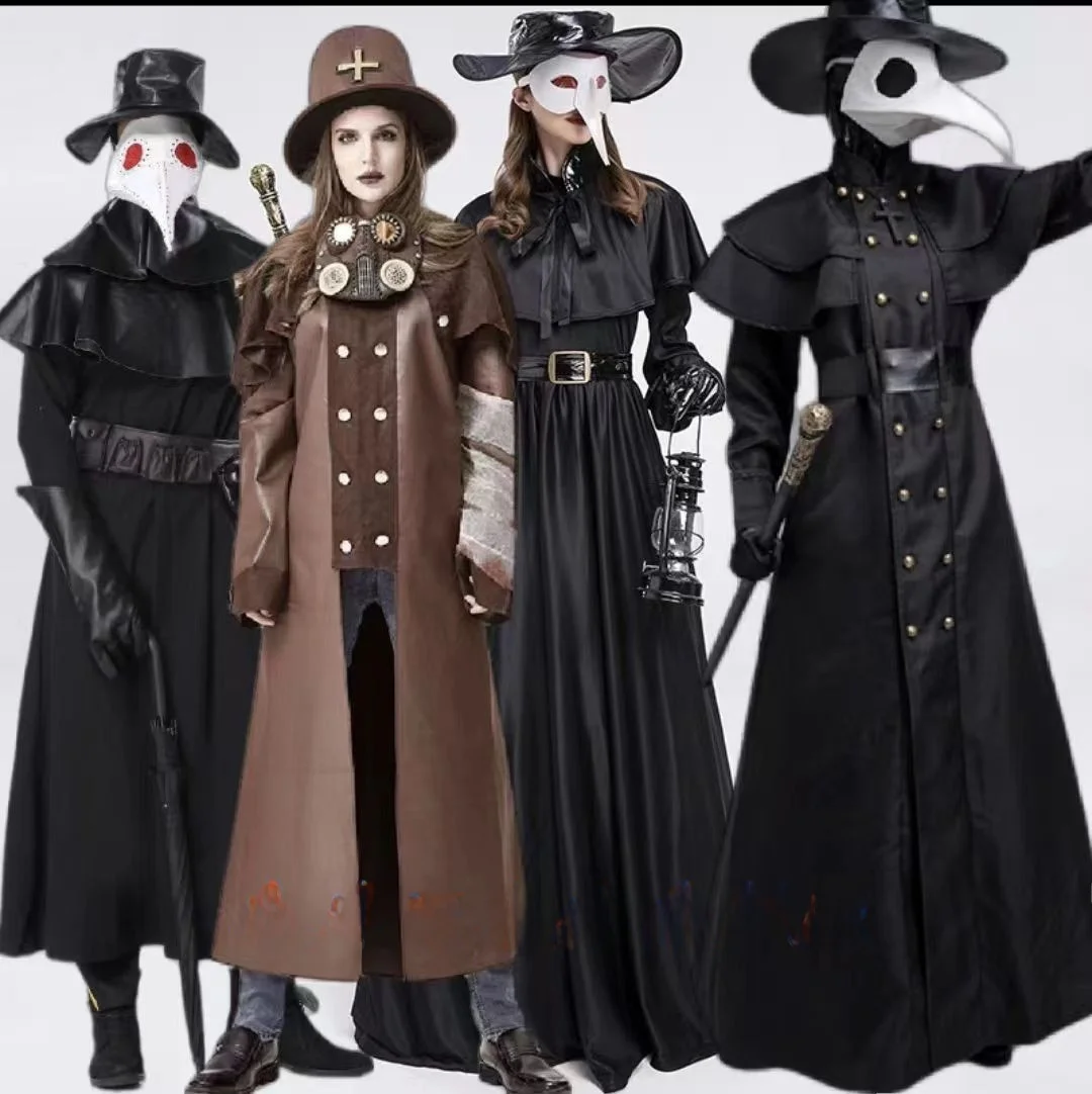 

Костюм на Хэллоуин Средневековый доктор Святого Панка с длинным клювом Ворона Дизайн плюс размер Медицинский orm Одежда для выступлений на сцене