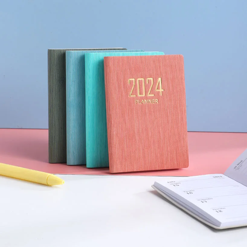 2024 A7 مفكرة صغيرة 365 يوم المحمولة جيب المفكرة اليومية الأسبوعية جدول مخطط أجهزة الكمبيوتر المحمولة القرطاسية اللوازم المدرسية المكتبية