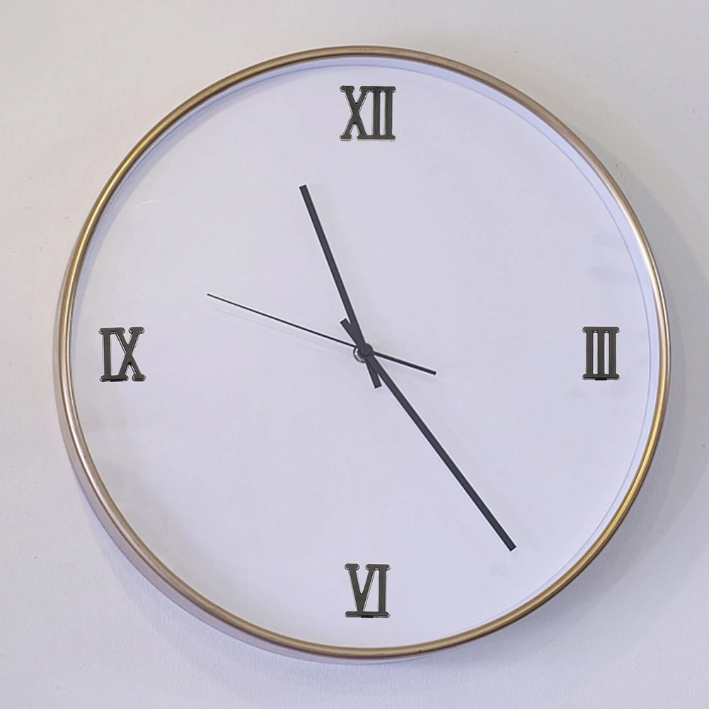 

6 Sets Roman Numeral Wall Clock Accessories Clear Numbers Kit Plastic Materials Repair Parts DIY Supplies Modern Design