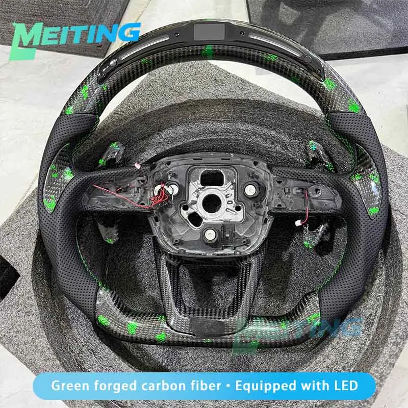 car steering wheel is processed with forged carbon fiber material comes with the same shift paddle for Audi Q5 Q7 Q8