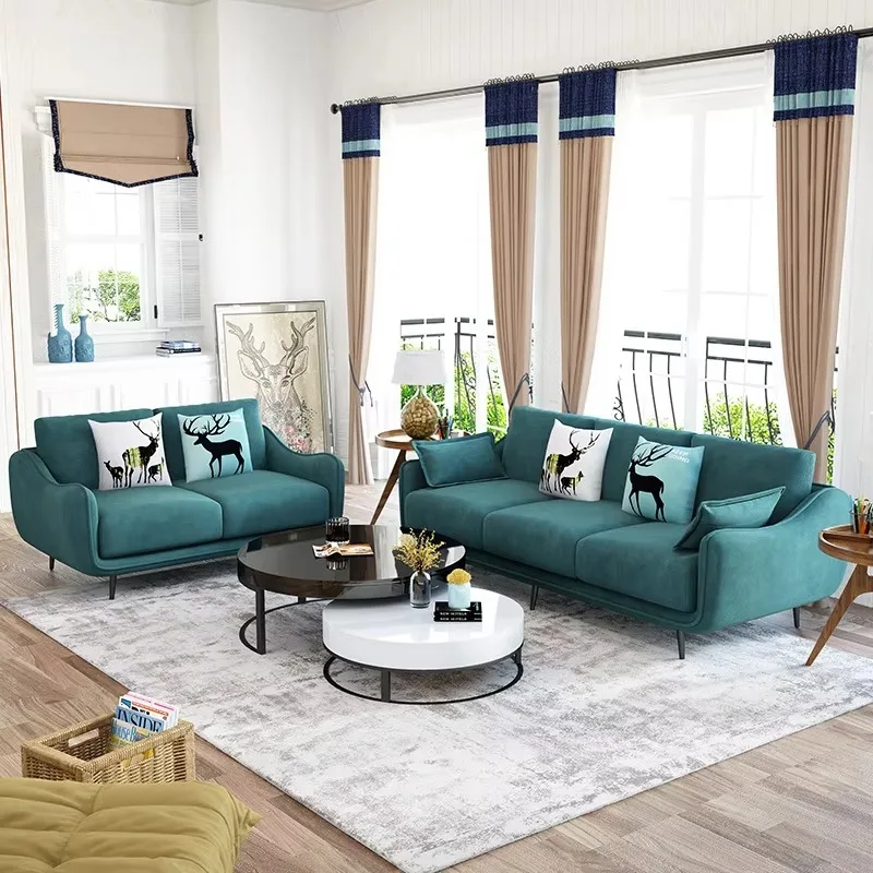 Italian Minimalist Living Room Fabric Sofa Small Unit Detachable Cleaning Fabric Sofa Combination
