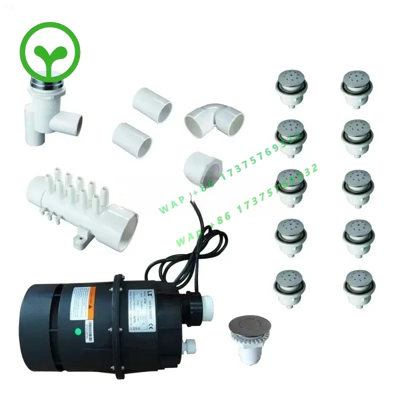 【specialized】60-02 Outdoor Portable Rectangle Hot Tub Bubble System Whirlpool Air Massage Jet Kit With LED Light Fo