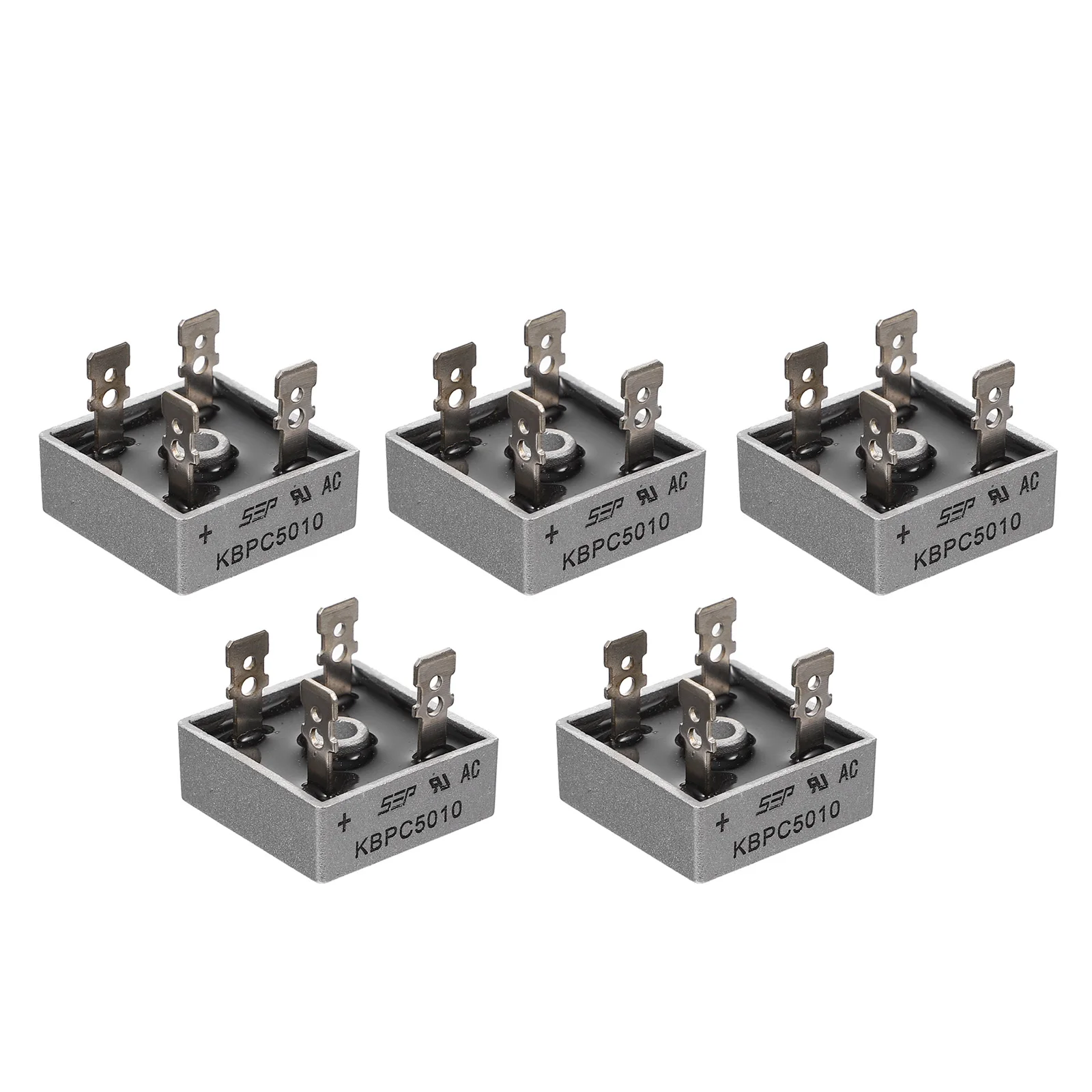 5 Pcs Rectifier Bridge Full Wave Electronic Silicon Diode 1000V 4-Pin Metal Material Power