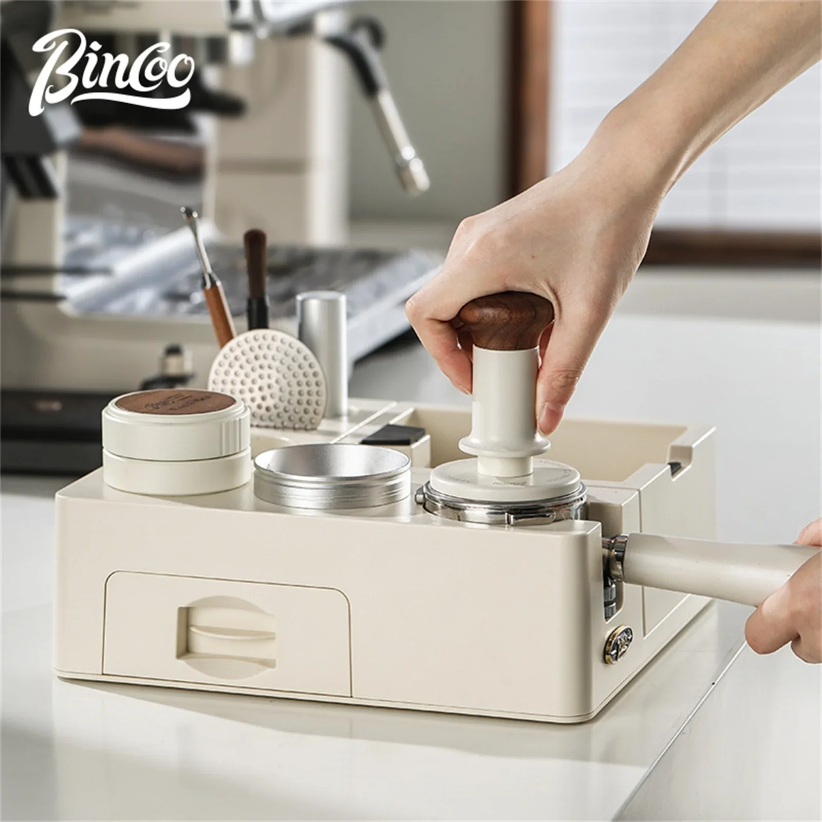 Bincoo Coffee 51mm-58mm Tamper Station Portafilter Holder For Delonghi Breville Espresso Mat Distributor Holder Barista Tools