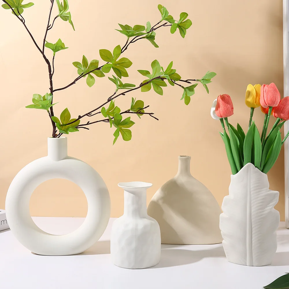 

Plastic Tulip Vase for Artificial Flowers, Minimalist Ins Style Home Decor for Living Room Bedroom