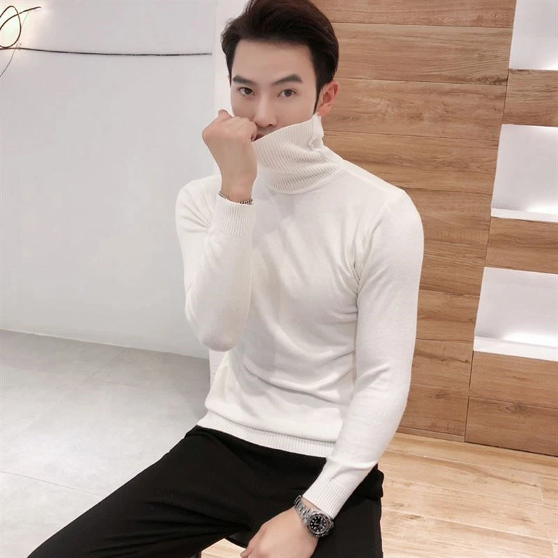 2022 Autumn and Winter New Men's All-match Turtleneck Sweater  Slim Men's Casual Pullover Sweater Men Clothing