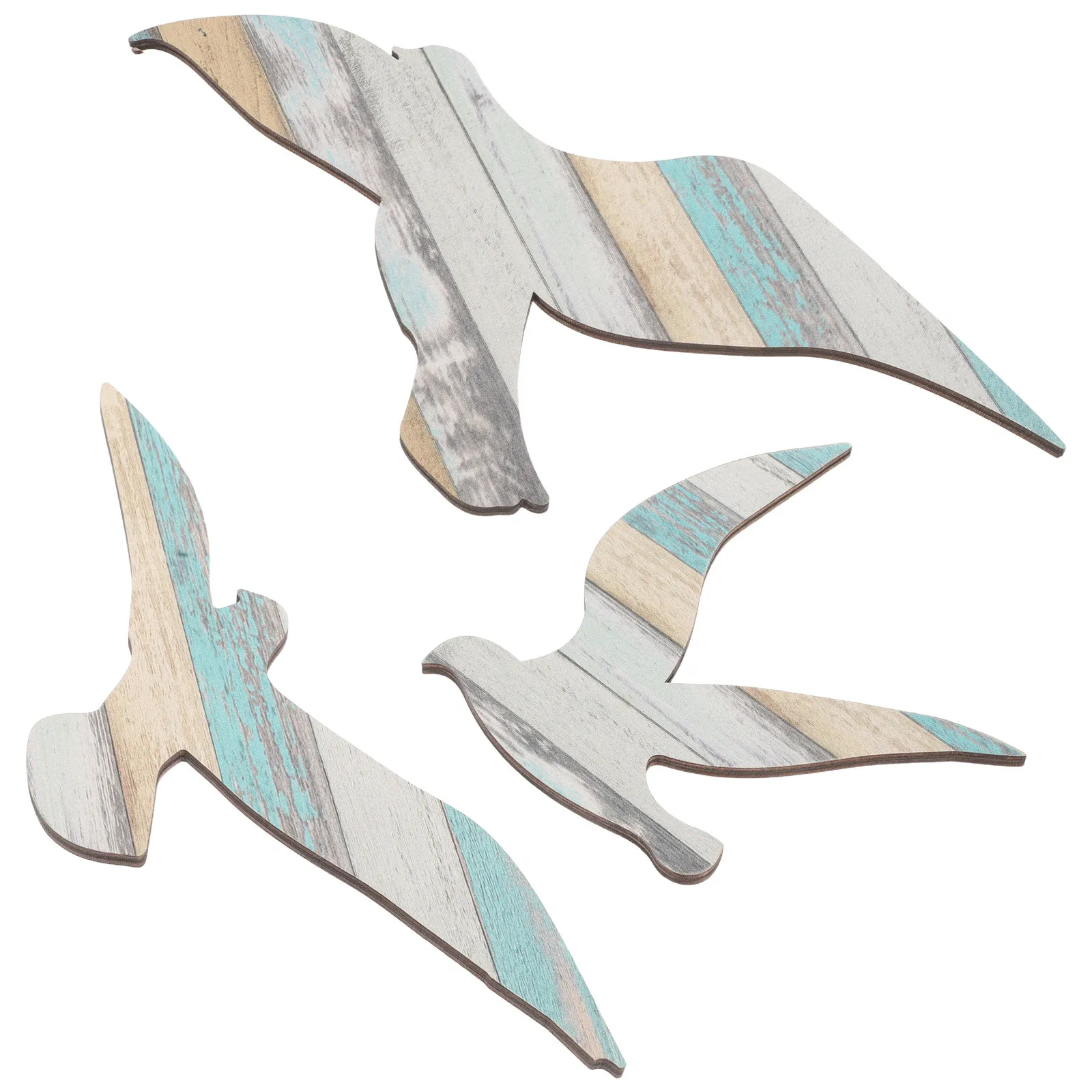 3Pcs Seagulls Wall Hanging Decor Wooden Nautical Birds Coastal Mediterranean Ornament Beach Home Wall Decoration